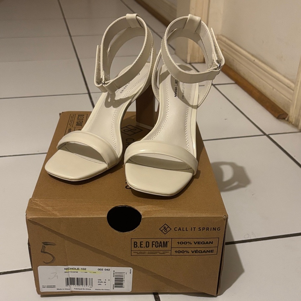 Call It Spring White Vegan Heels